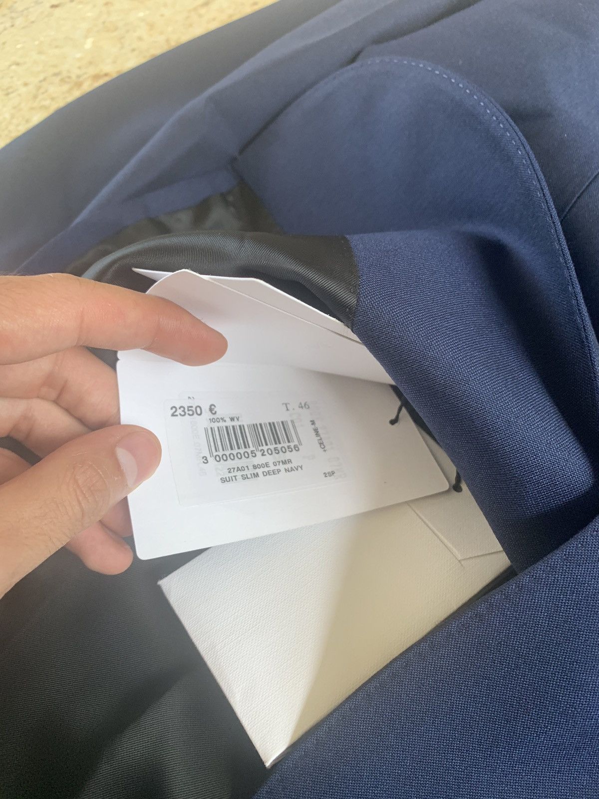 Celine Deep Navy Slim Suit Size 36R - 7 Thumbnail