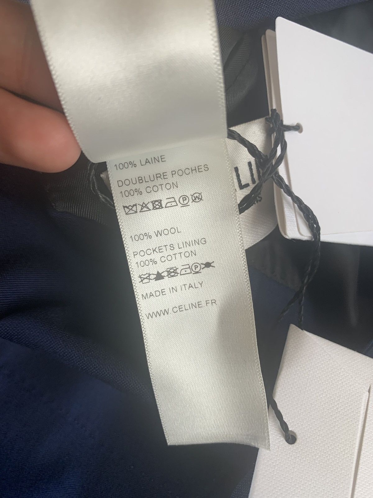 Celine Deep Navy Slim Suit Size 36R - 13 Thumbnail