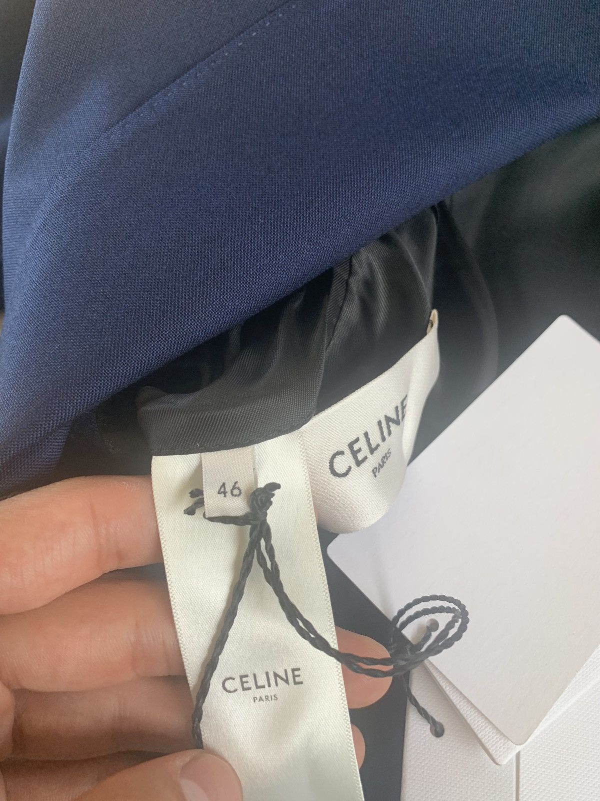 Celine Deep Navy Slim Suit Size 36R - 12 Thumbnail