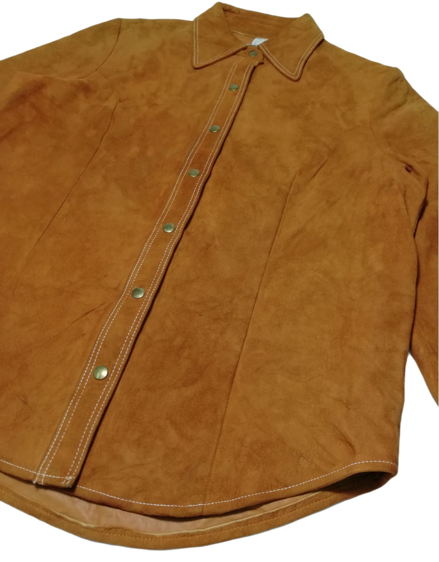 Genuine Leather × Leather × Vintage 🔥DOPE!! Design American Vintage Full Leather Western Shirt Size US M / EU 48-50 / 2 - 8 Thumbnail