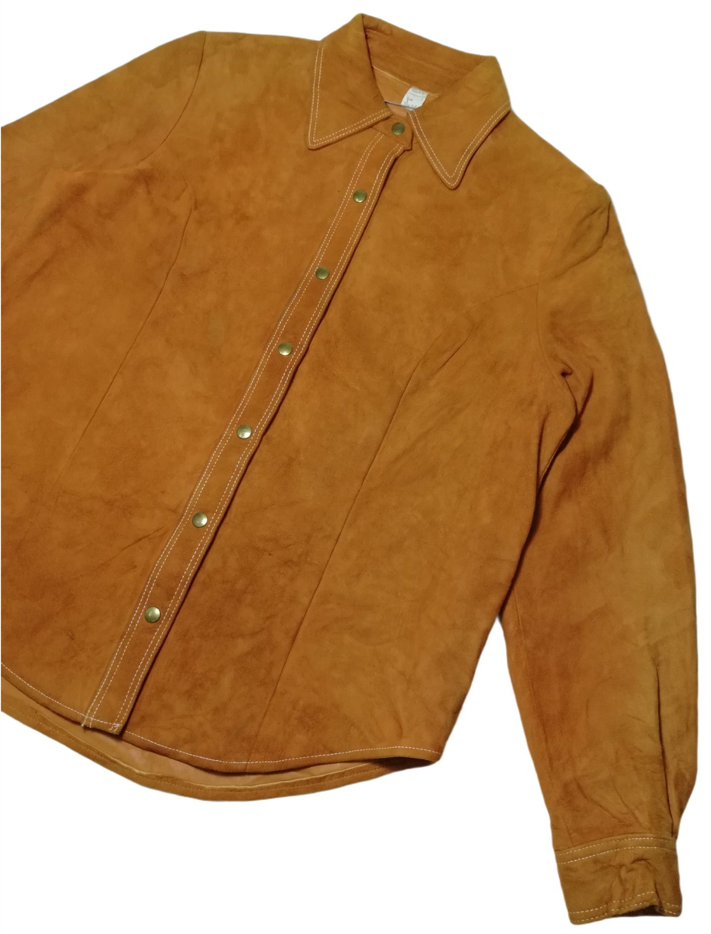 Genuine Leather × Leather × Vintage 🔥DOPE!! Design American Vintage Full Leather Western Shirt Size US M / EU 48-50 / 2 - 4 Thumbnail