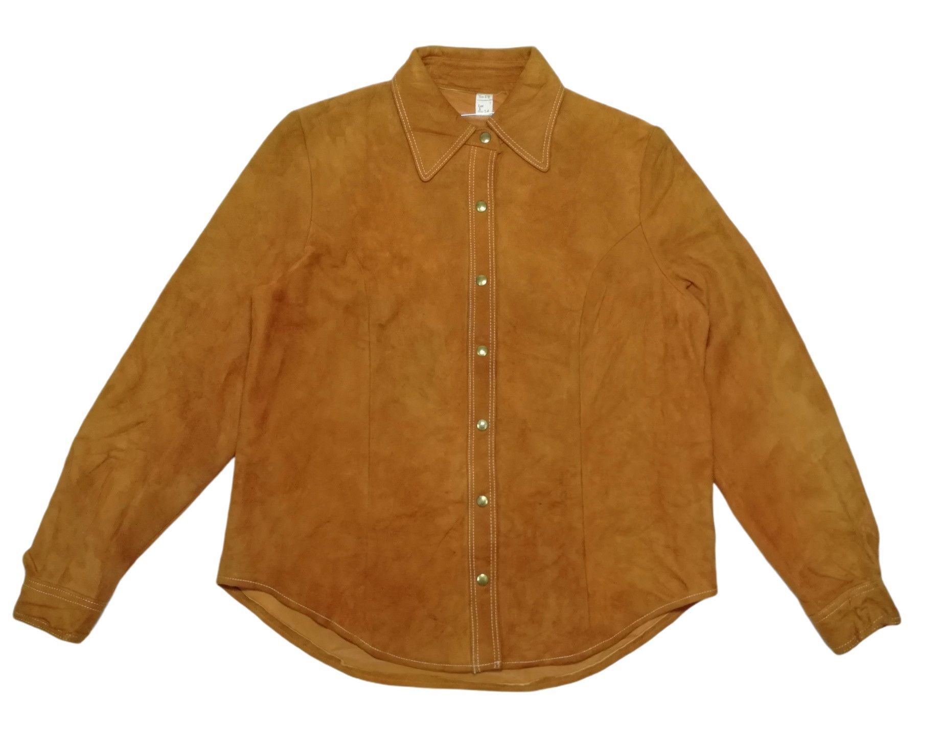 Genuine Leather × Leather × Vintage 🔥DOPE!! Design American Vintage Full Leather Western Shirt Size US M / EU 48-50 / 2 - 1 Thumbnail