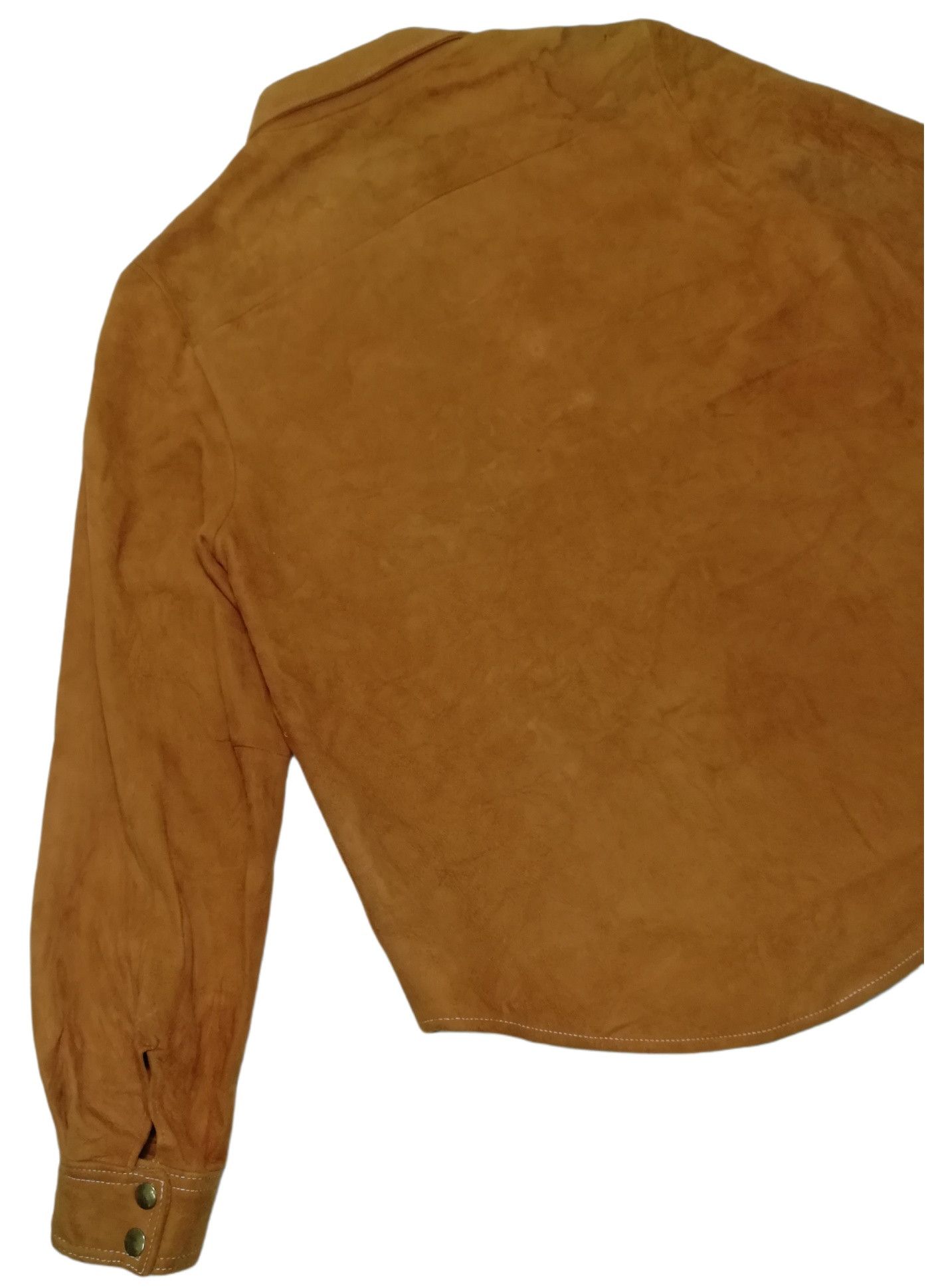 Genuine Leather × Leather × Vintage 🔥DOPE!! Design American Vintage Full Leather Western Shirt Size US M / EU 48-50 / 2 - 16 Thumbnail