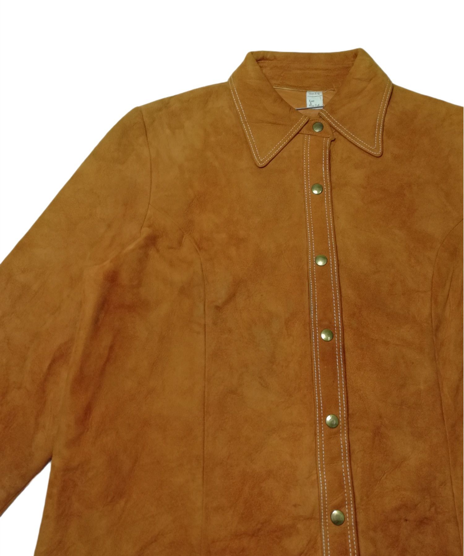 Genuine Leather × Leather × Vintage 🔥DOPE!! Design American Vintage Full Leather Western Shirt Size US M / EU 48-50 / 2 - 5 Thumbnail