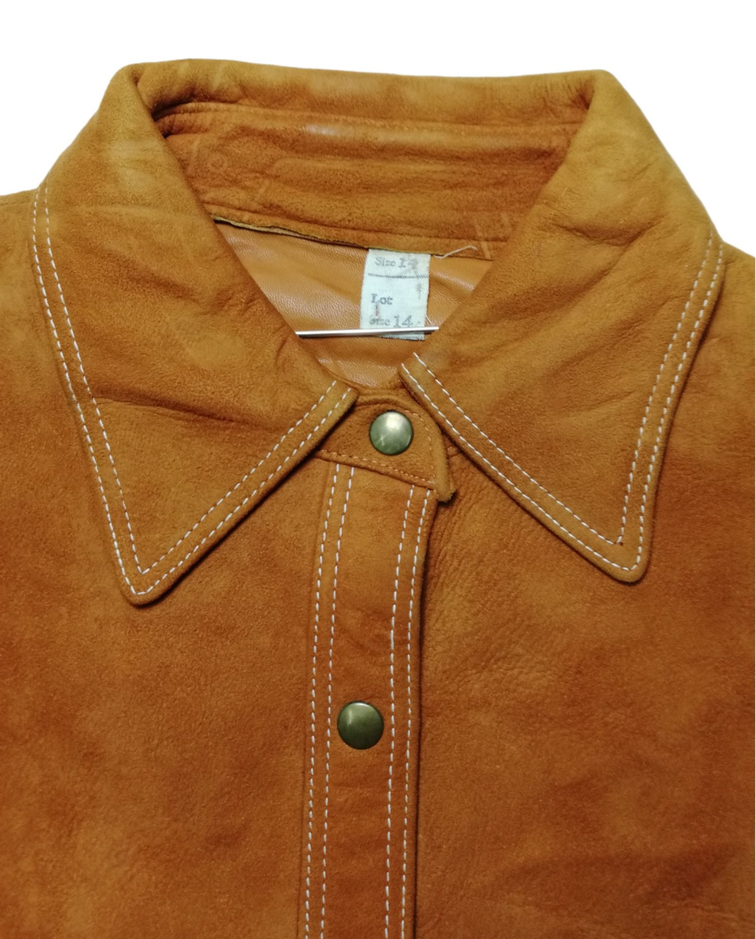 Genuine Leather × Leather × Vintage 🔥DOPE!! Design American Vintage Full Leather Western Shirt Size US M / EU 48-50 / 2 - 7 Thumbnail