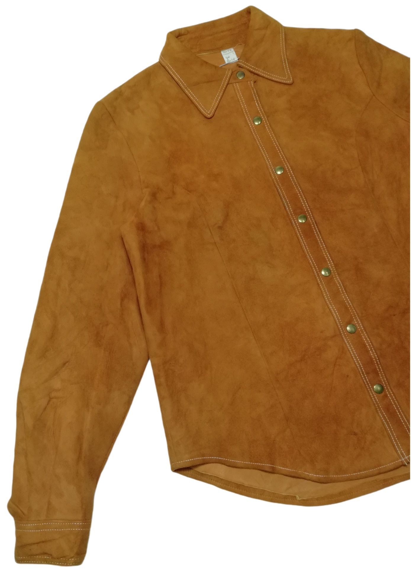 Genuine Leather × Leather × Vintage 🔥DOPE!! Design American Vintage Full Leather Western Shirt Size US M / EU 48-50 / 2 - 3 Thumbnail