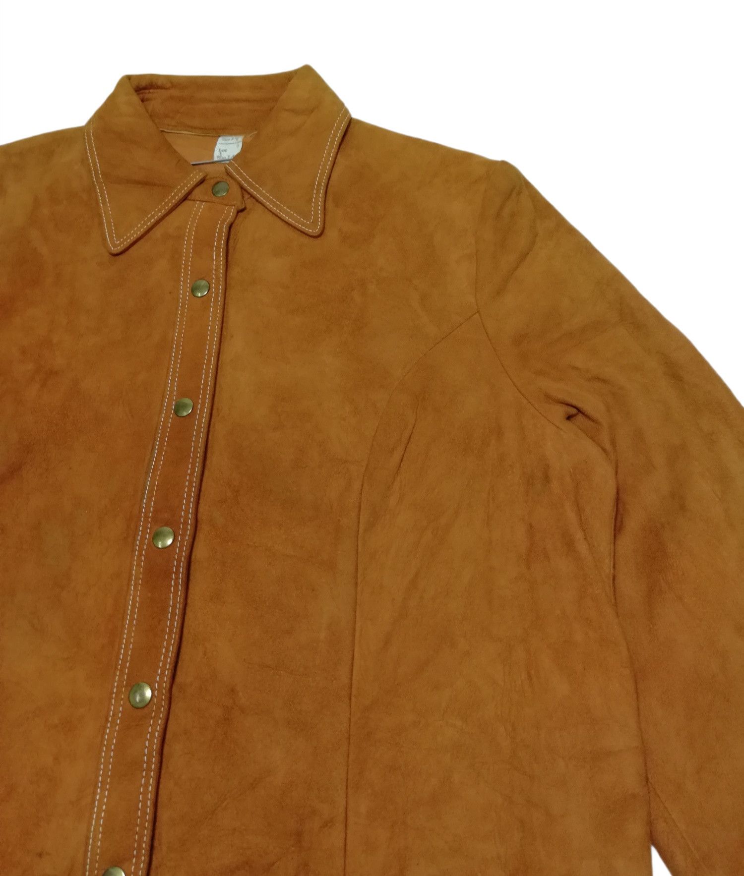Genuine Leather × Leather × Vintage 🔥DOPE!! Design American Vintage Full Leather Western Shirt Size US M / EU 48-50 / 2 - 6 Thumbnail