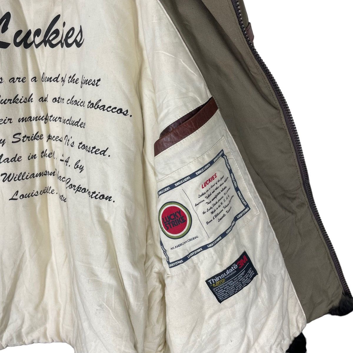 Vintage 🌟LUCKY STRIPE B3 LEATHER PART FUR WINTER JACKET Size US L / EU 52-54 / 3 - 12 Thumbnail