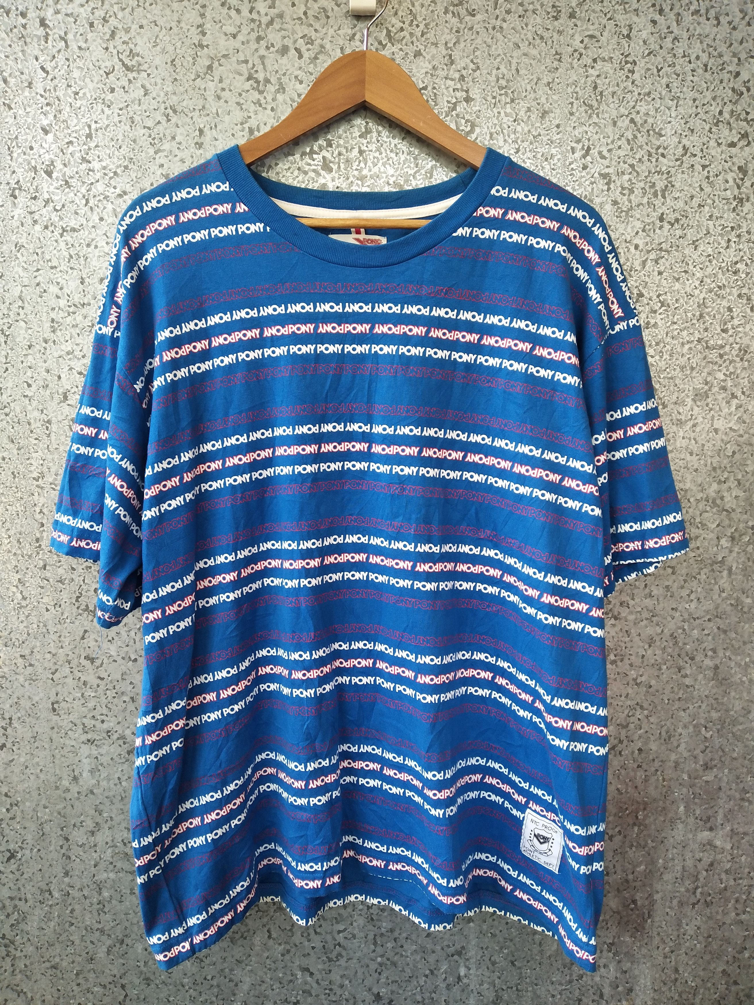 PONY Vintage PONY t shirt full print stripes Pony nice design Size US XL / EU 56 / 4 - 1 Thumbnail