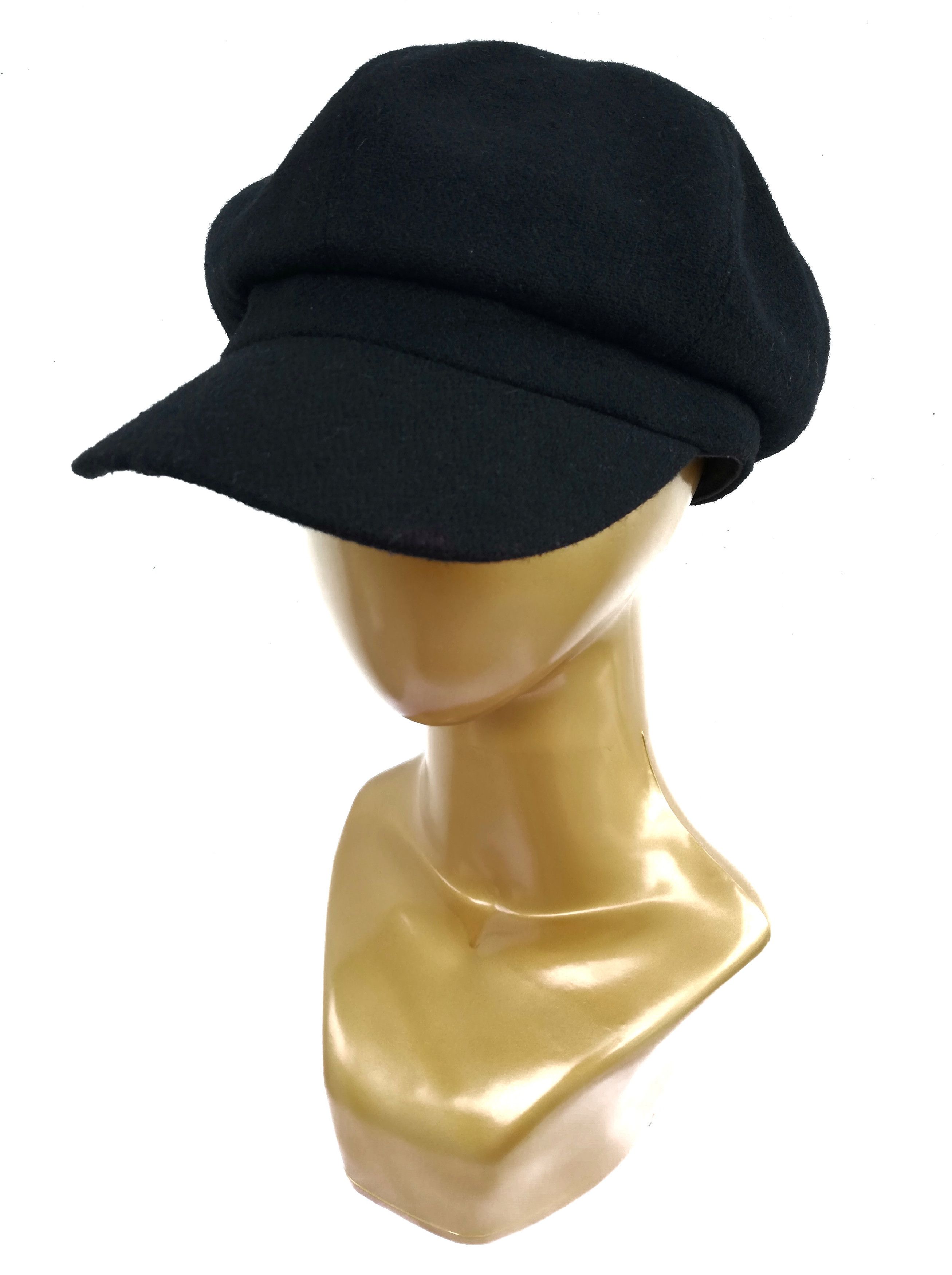 image of Ca4La Oversized Wool Newsboy Hat / Beret Hat in Black, Men's