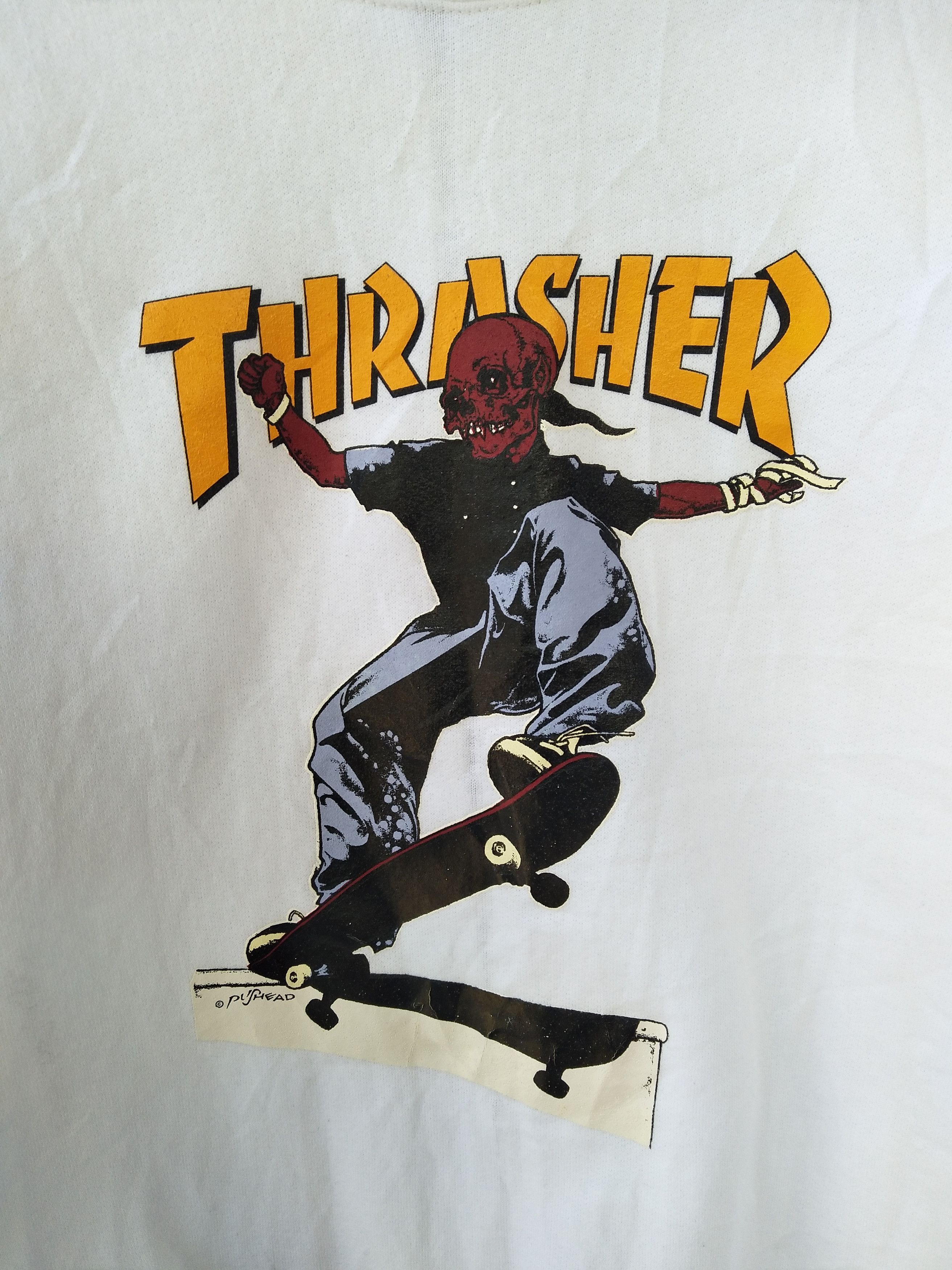 Thrasher 🔥 Vtg 80s Trasher Pushead sweatshirt powel peralta zorlac Size US M / EU 48-50 / 2 - 3 Thumbnail