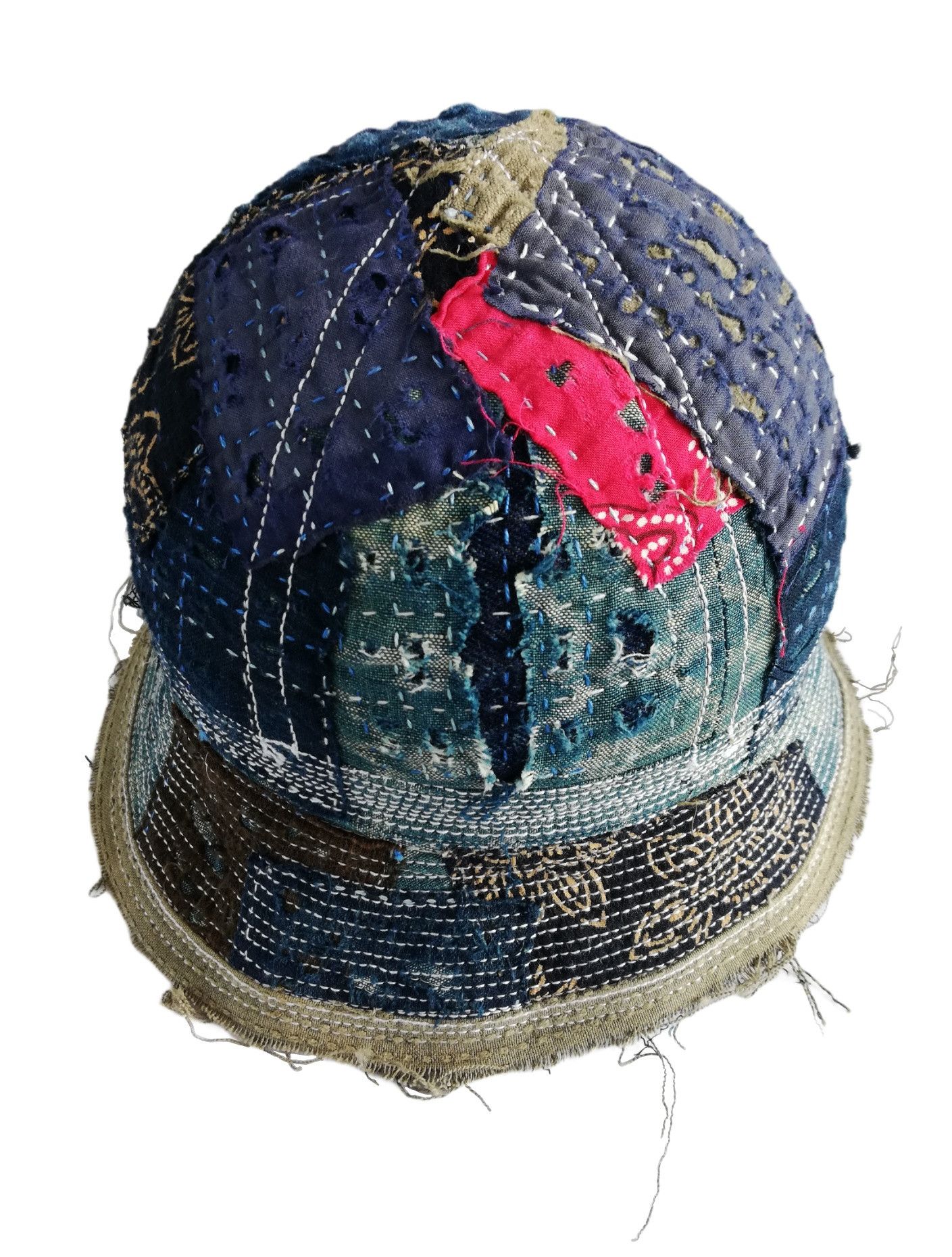 Indigo × Japanese Brand 🔥Design Iconic Style Kapital Distressed Boro Bucket Hat Size ONE SIZE - 10 Thumbnail
