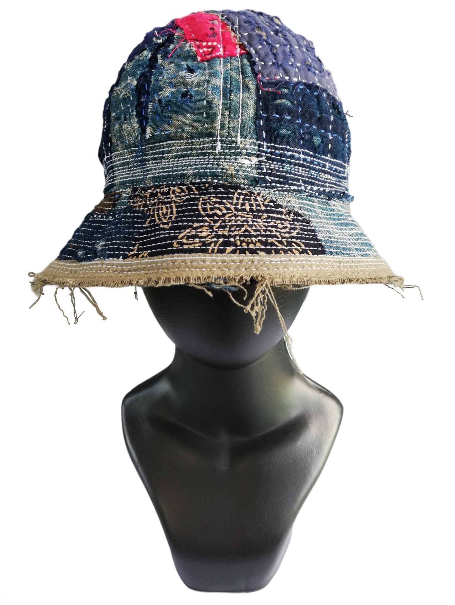 Indigo × Japanese Brand 🔥Design Iconic Style Kapital Distressed Boro Bucket Hat Size ONE SIZE - 9 Thumbnail