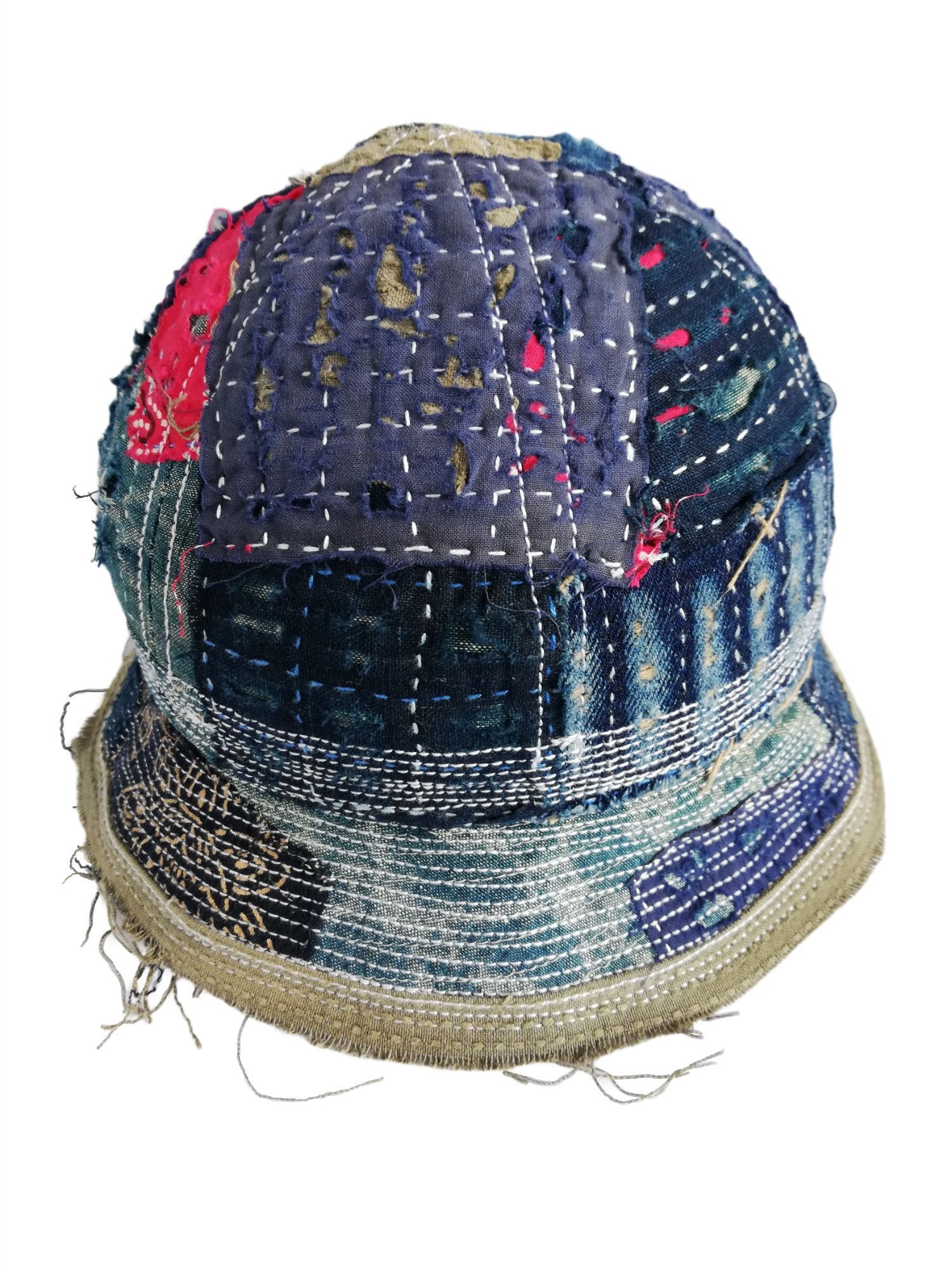 Indigo × Japanese Brand 🔥Design Iconic Style Kapital Distressed Boro Bucket Hat Size ONE SIZE - 11 Thumbnail