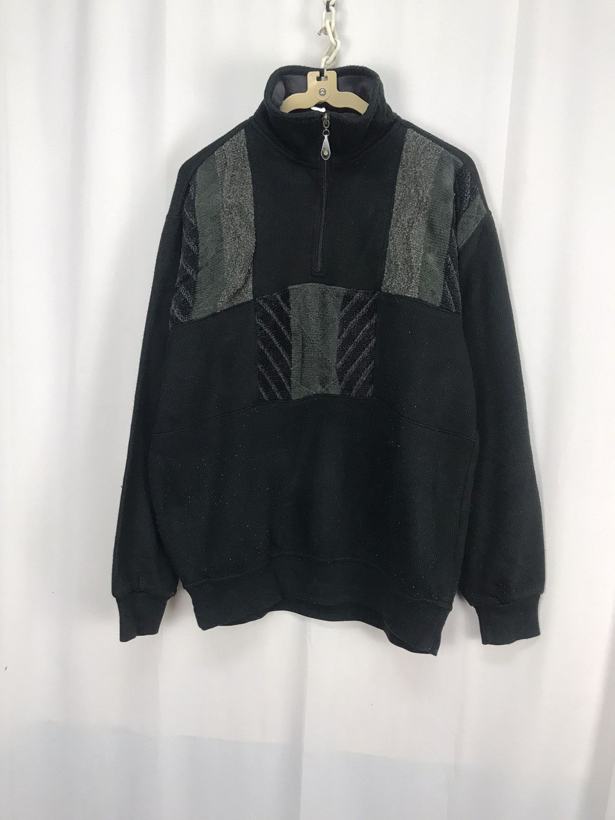 Japanese Brand × Vintage Rovello half zipper patchwork sweatshirt Size US M / EU 48-50 / 2 - 7 Thumbnail