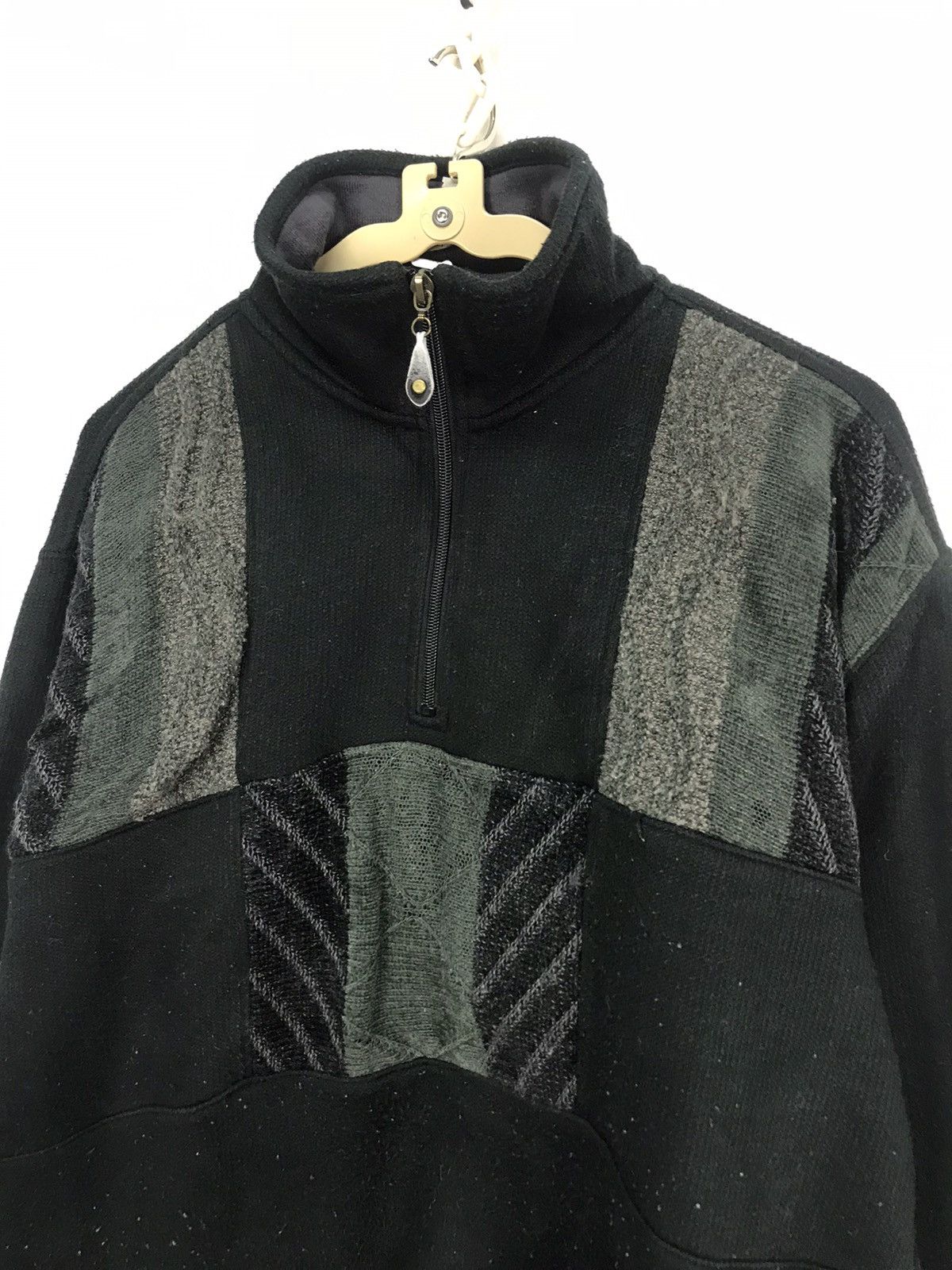 Japanese Brand × Vintage Rovello half zipper patchwork sweatshirt Size US M / EU 48-50 / 2 - 6 Thumbnail