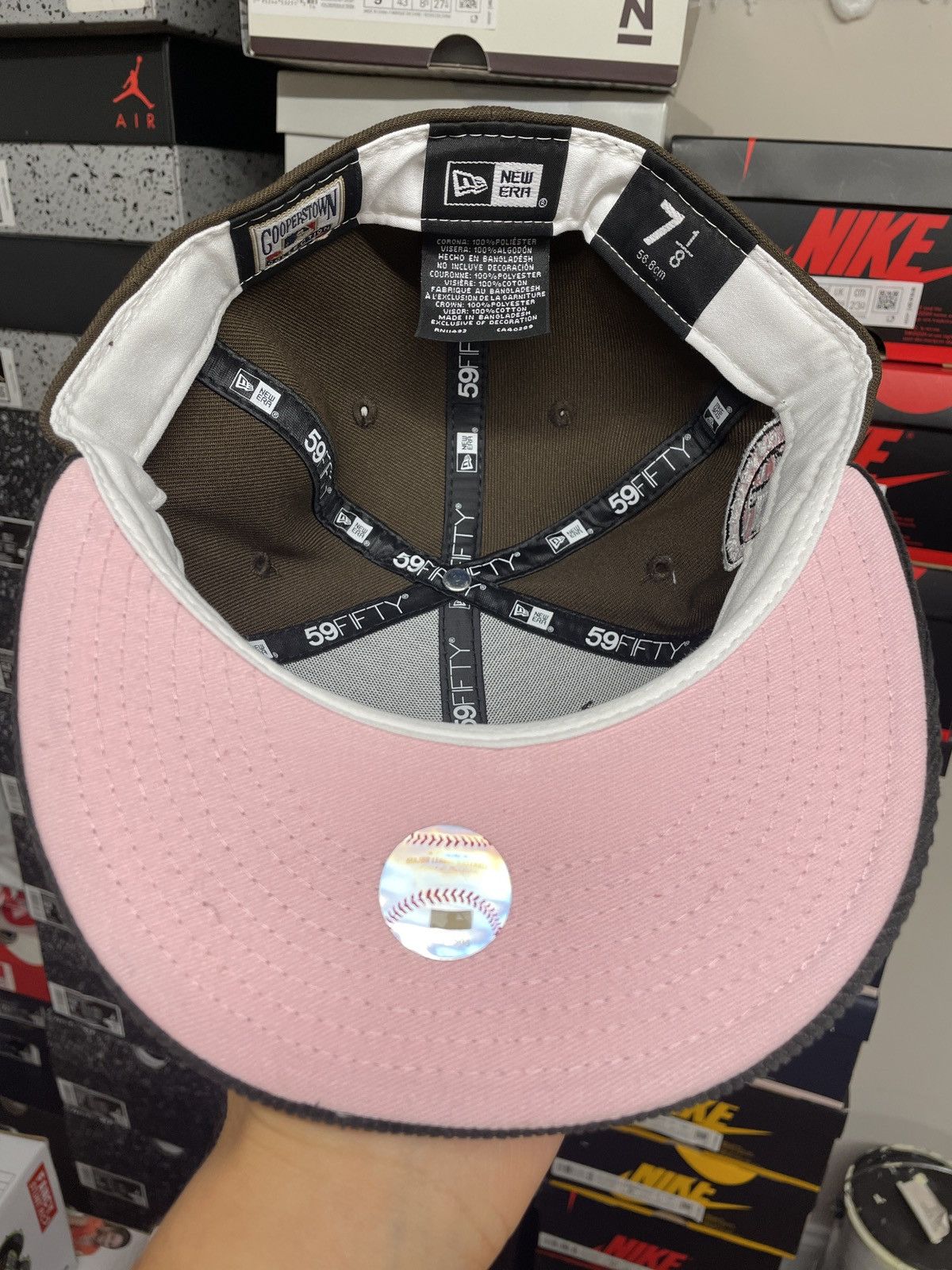 MLB × New Era 7 1/8 Mocha Corduroy Houston Astros 45th Brown Pink Proimage Size ONE SIZE - 6 Thumbnail
