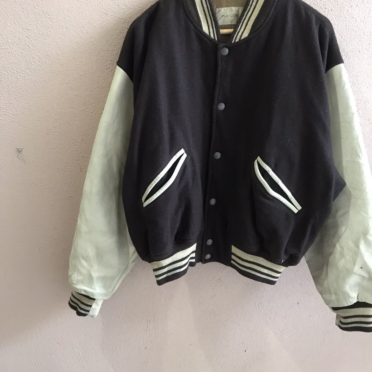 Vintage Vintage Varsity Playlord leather wool jacket stadium jacket Size US L / EU 52-54 / 3 - 3 Thumbnail