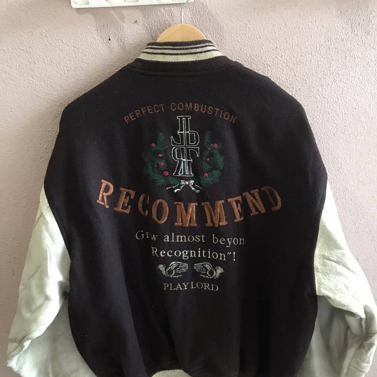 Vintage Vintage Varsity Playlord leather wool jacket stadium jacket Size US L / EU 52-54 / 3 - 8 Thumbnail