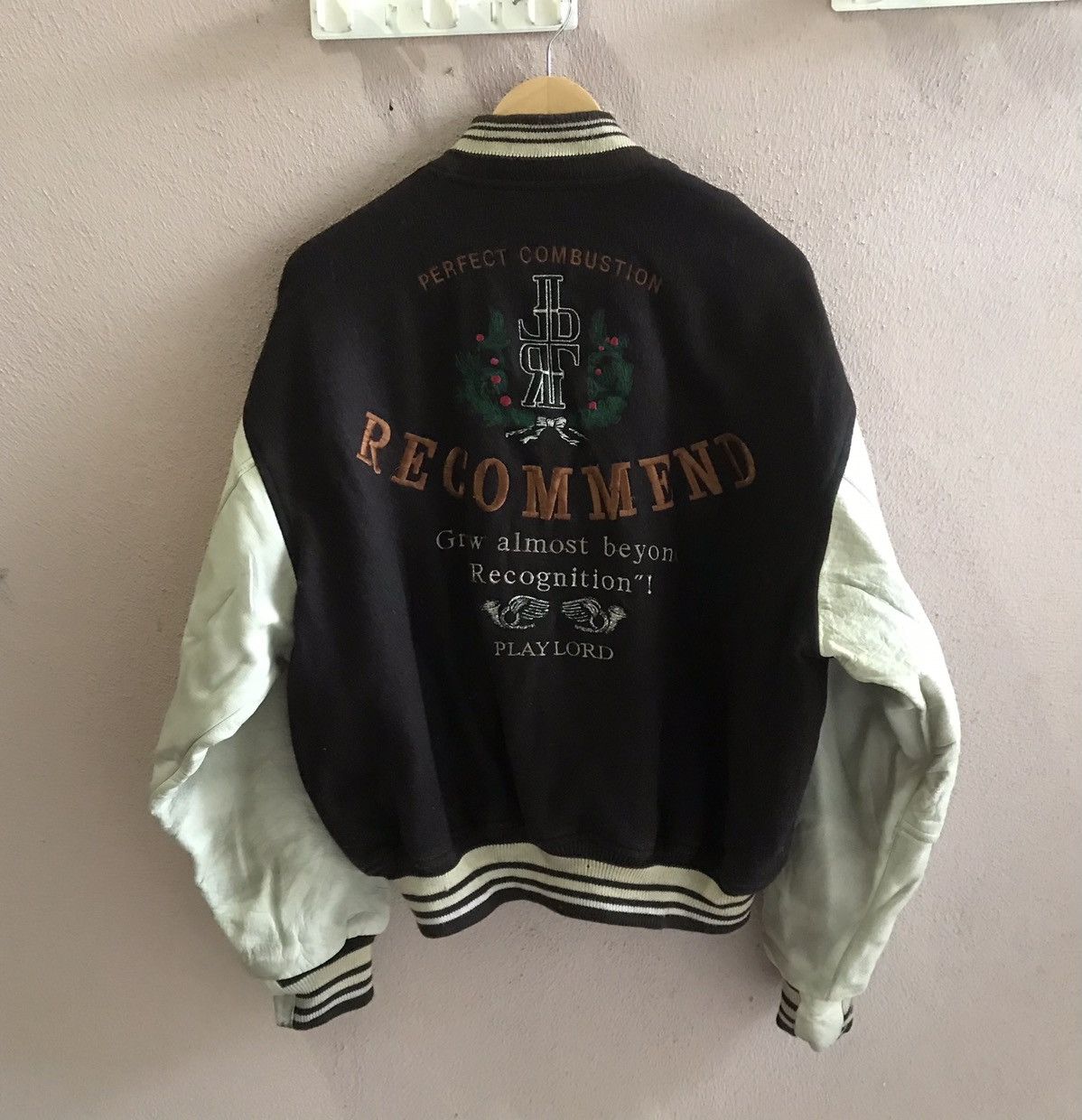 Vintage Vintage Varsity Playlord leather wool jacket stadium jacket Size US L / EU 52-54 / 3 - 6 Thumbnail