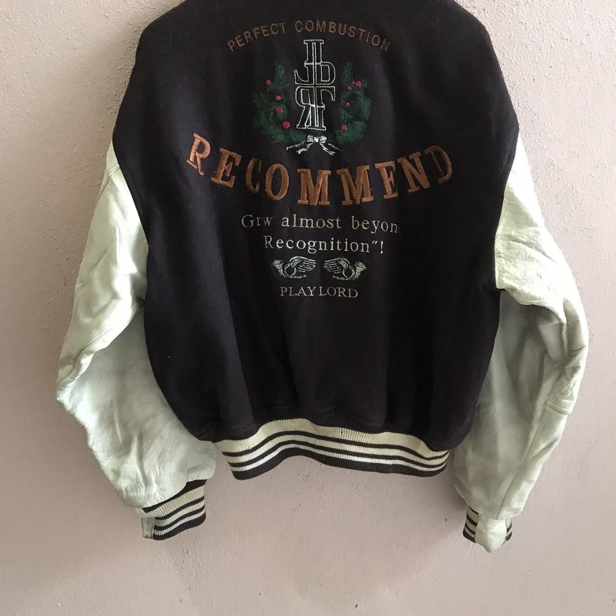 Vintage Vintage Varsity Playlord leather wool jacket stadium jacket Size US L / EU 52-54 / 3 - 7 Thumbnail