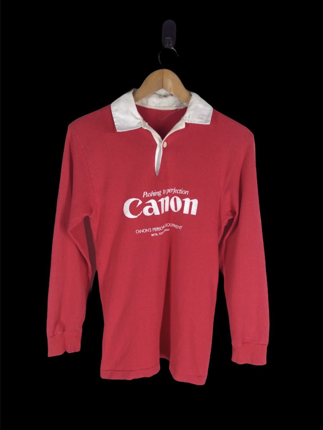 Canon Vintage Canon Polo Long Sleeve Shirt GCW23 Size US S / EU 44-46 / 1 - 1 Thumbnail