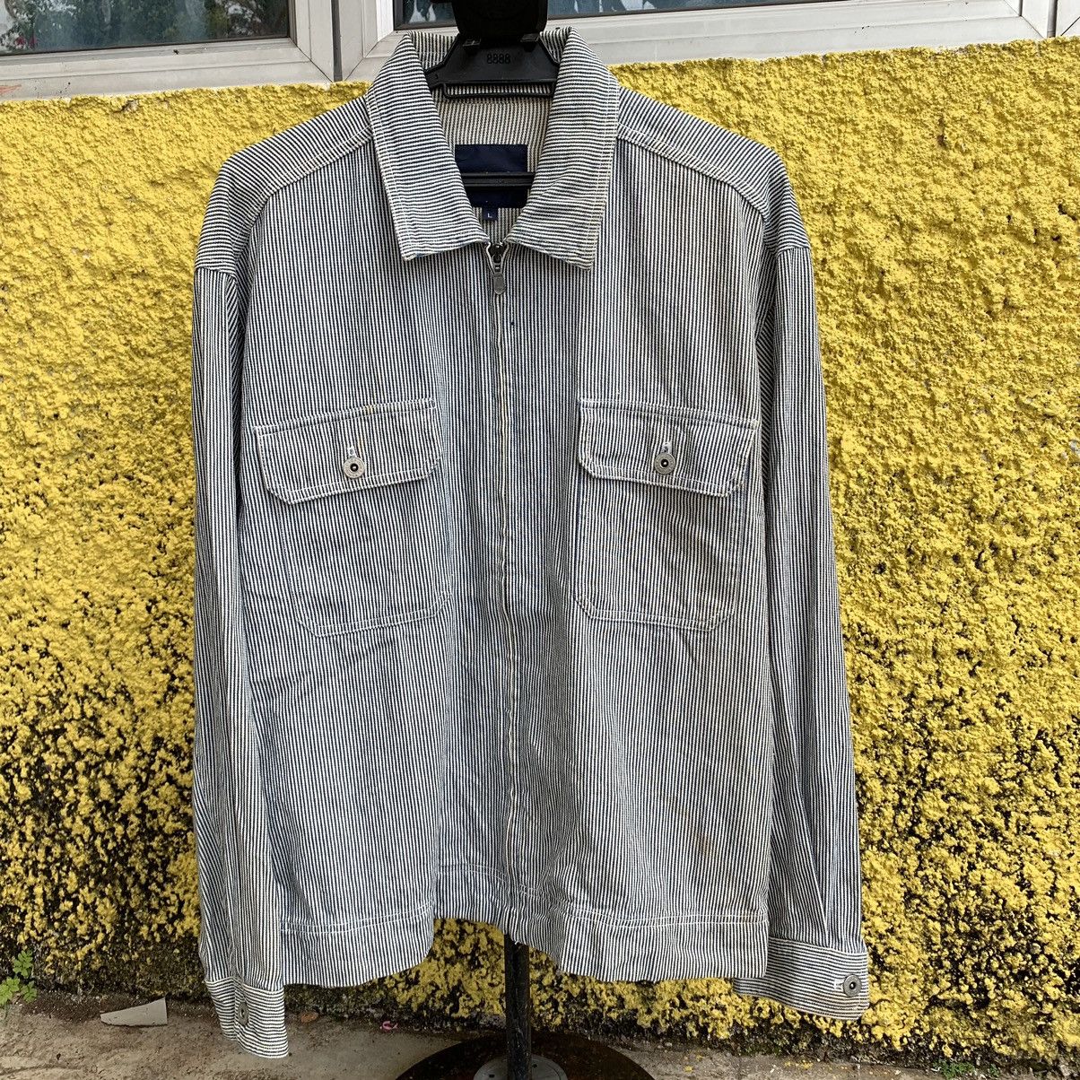 Japanese Brand × Uniqlo × Vintage Uniqlo striped light jacket workwear workers style jacket Size US L / EU 52-54 / 3 - 3 Thumbnail