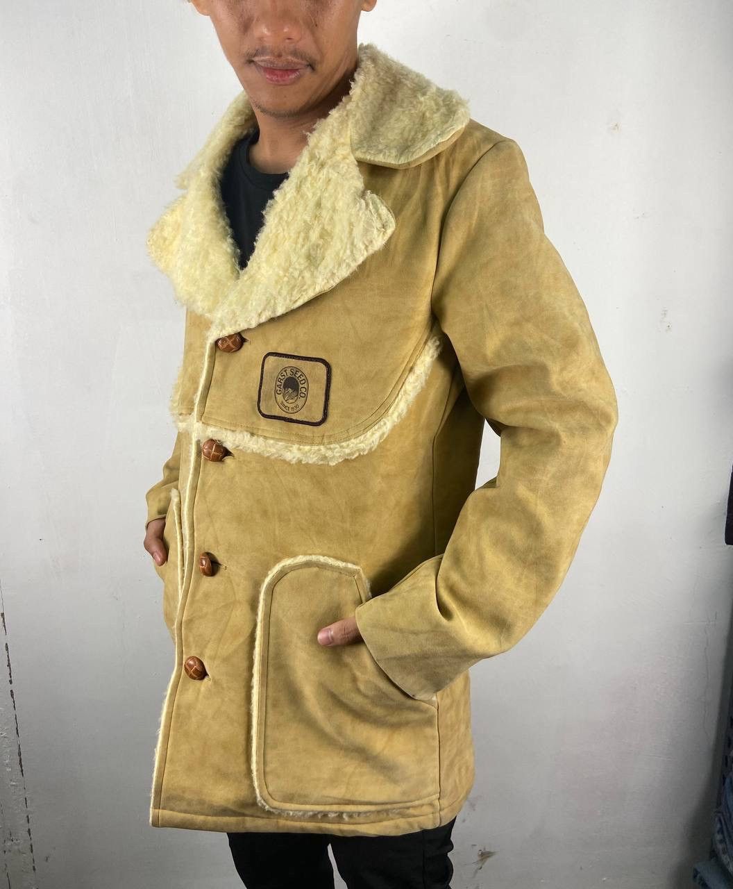 Swingster Vintage 80s B3 Sheepskin Shearling Sherpa Leather Jacket Size US S / EU 44-46 / 1 - 1 Thumbnail