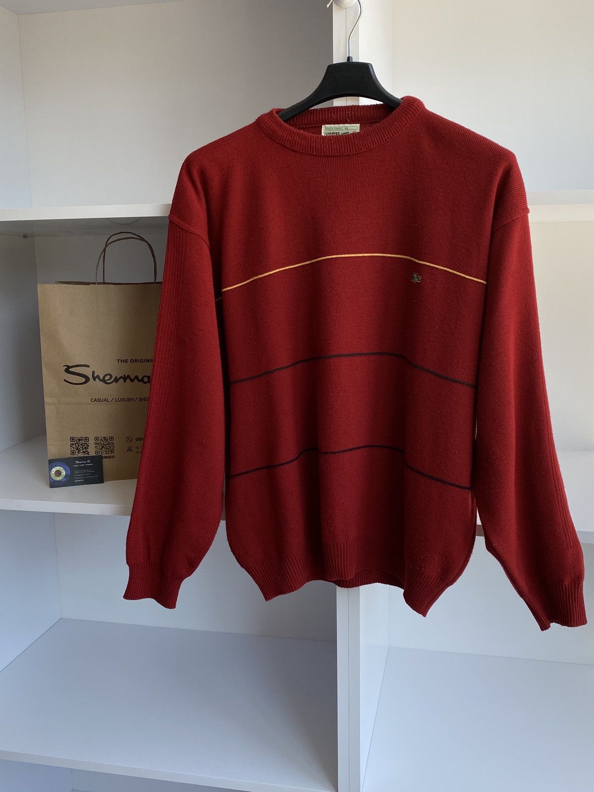Lacoste × Vintage Vintage Lacoste Knit Sweater Size US L / EU 52-54 / 3 - 3 Thumbnail