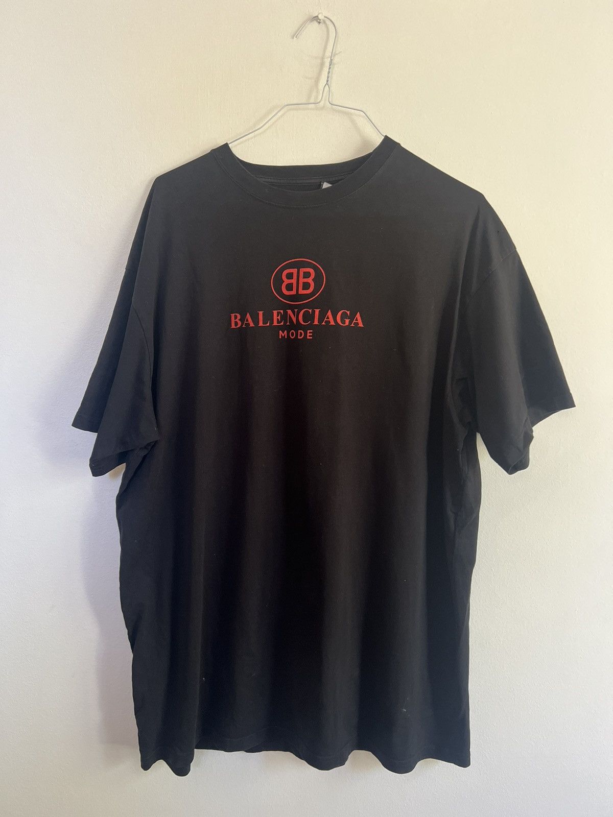 Balenciaga BALENCIAGA BB MODE RED T SHIRT Grailed