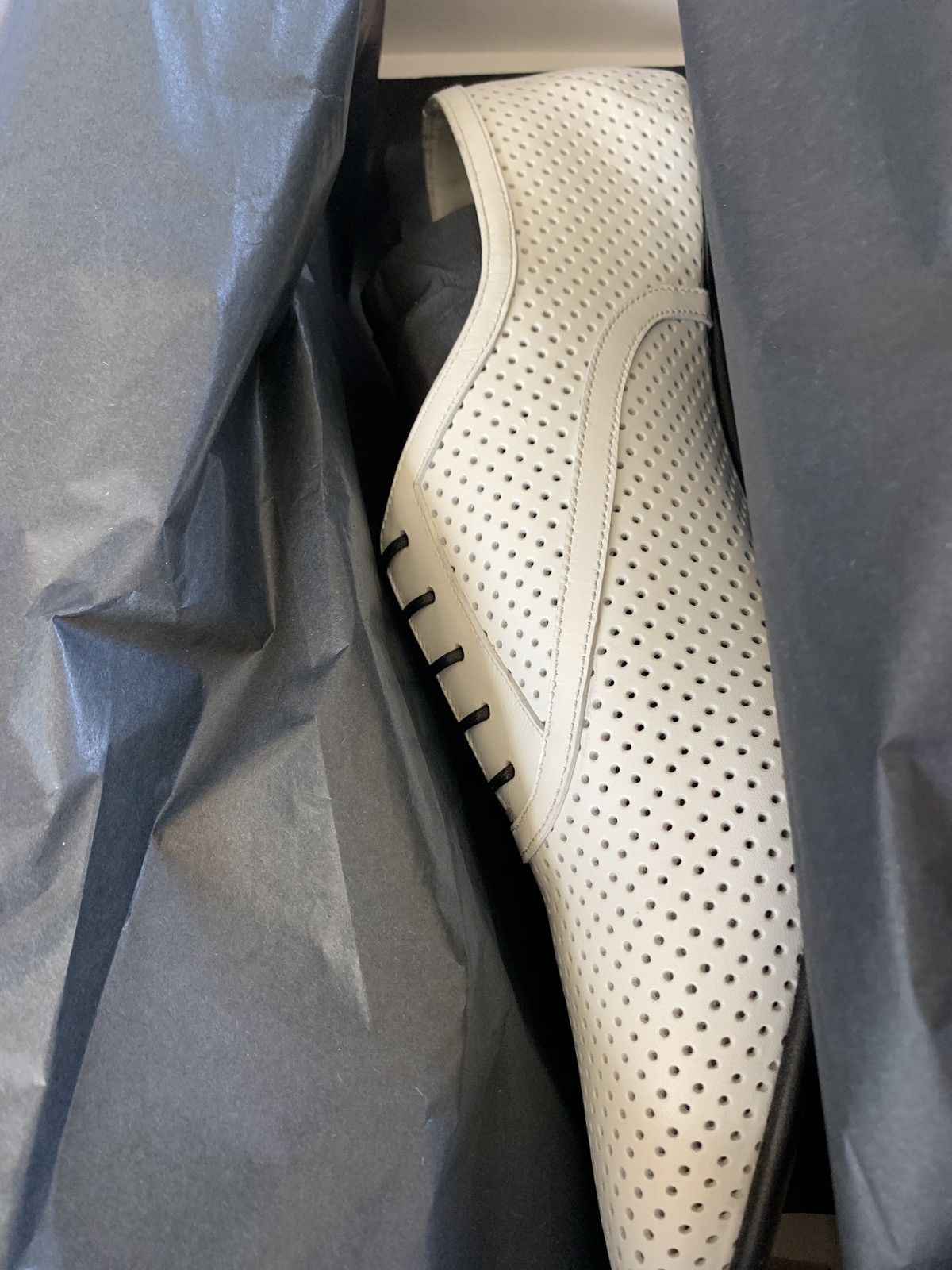 Celine Perforated White Jacno Boot in Calfskin Size US 6 / EU 39 - 7 Thumbnail