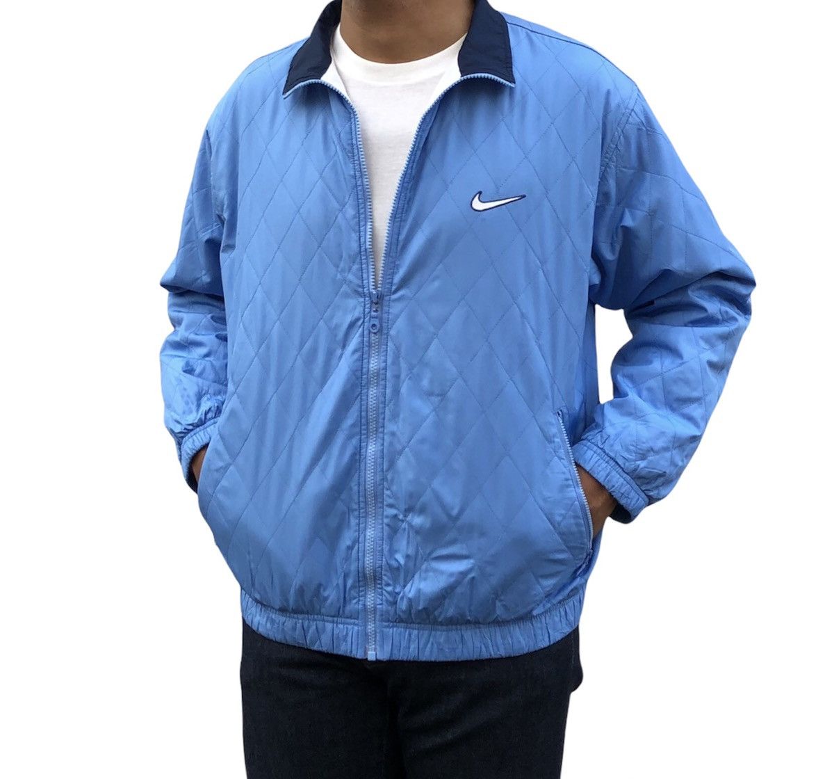 Nike Vintage 90s NIKE Swoosh Quilted Bomber Jacket Size US M / EU 48-50 / 2 - 4 Thumbnail