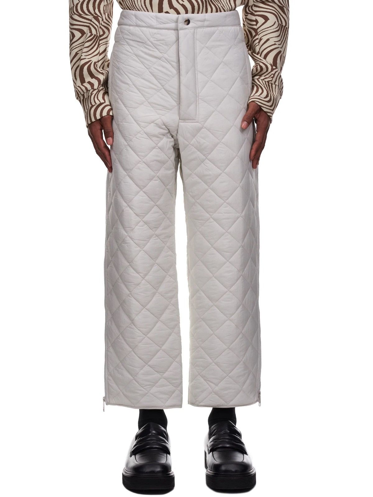 image of Eckhaus Latta F/w 21 Sleeping Quilted Pants in Off White, Men's (Size 36)