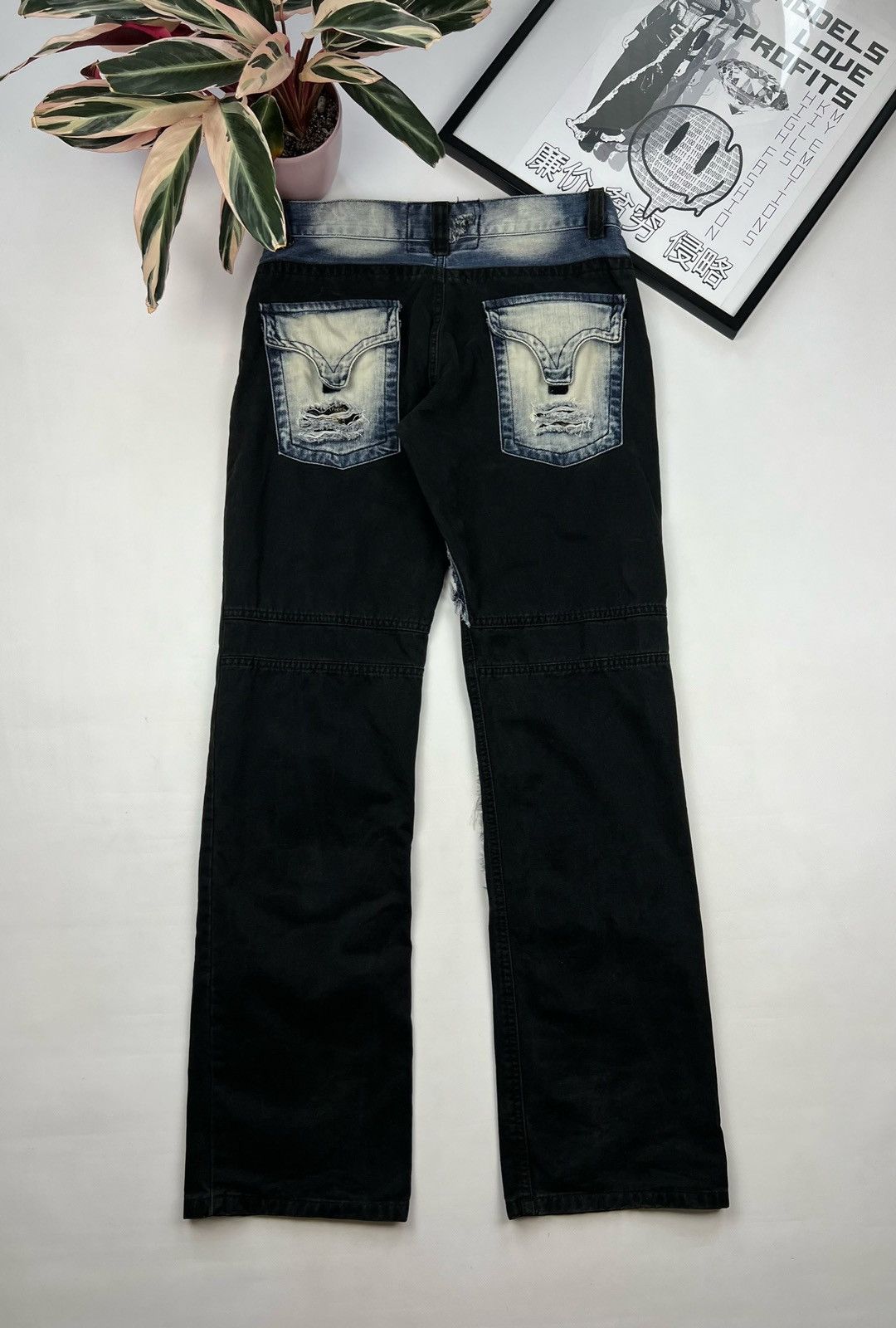 Japanese Brand × Vintage Distressed patches Denim Jeans Kurt cobain style grunge Size US 30 / EU 46 - 4 Thumbnail