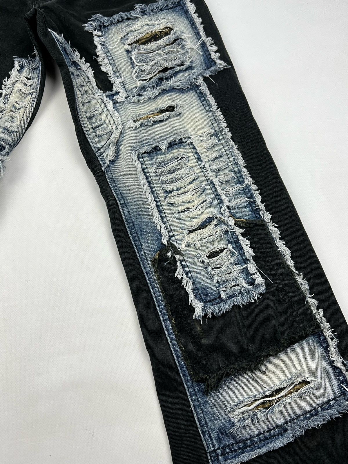 Japanese Brand × Vintage Distressed patches Denim Jeans Kurt cobain style grunge Size US 30 / EU 46 - 17 Thumbnail