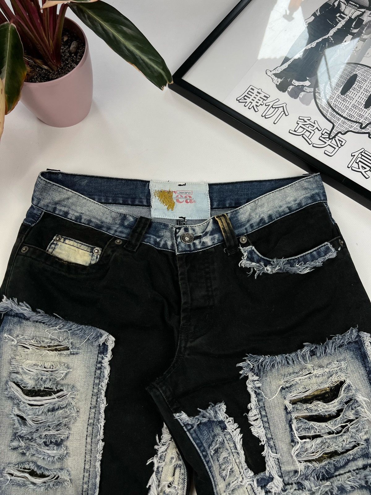 Japanese Brand × Vintage Distressed patches Denim Jeans Kurt cobain style grunge Size US 30 / EU 46 - 13 Thumbnail