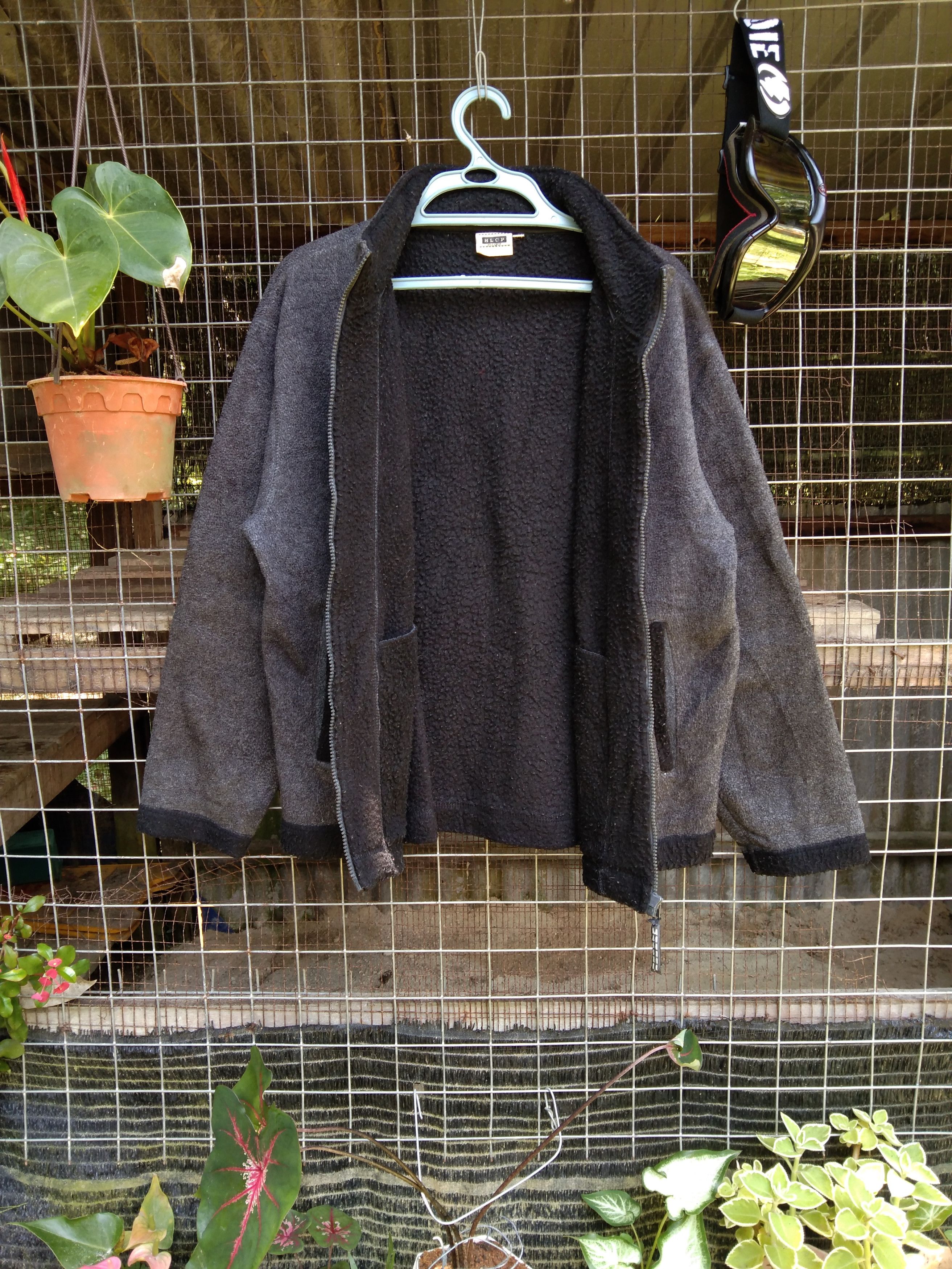 image of Vintage Hill Crop Pile-Lined Fleece Jacket in Charcoal Grey, Men's (Size Medium)