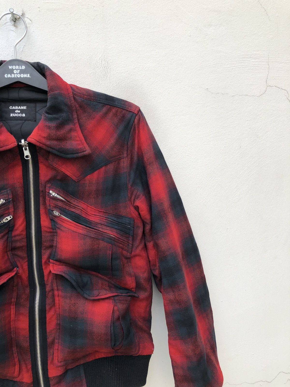 CABANE de ZUCCa CABANE de Zucca Plaid Six Pocket Tactical Bomber Jacket Size US M / EU 48-50 / 2 - 11 Thumbnail