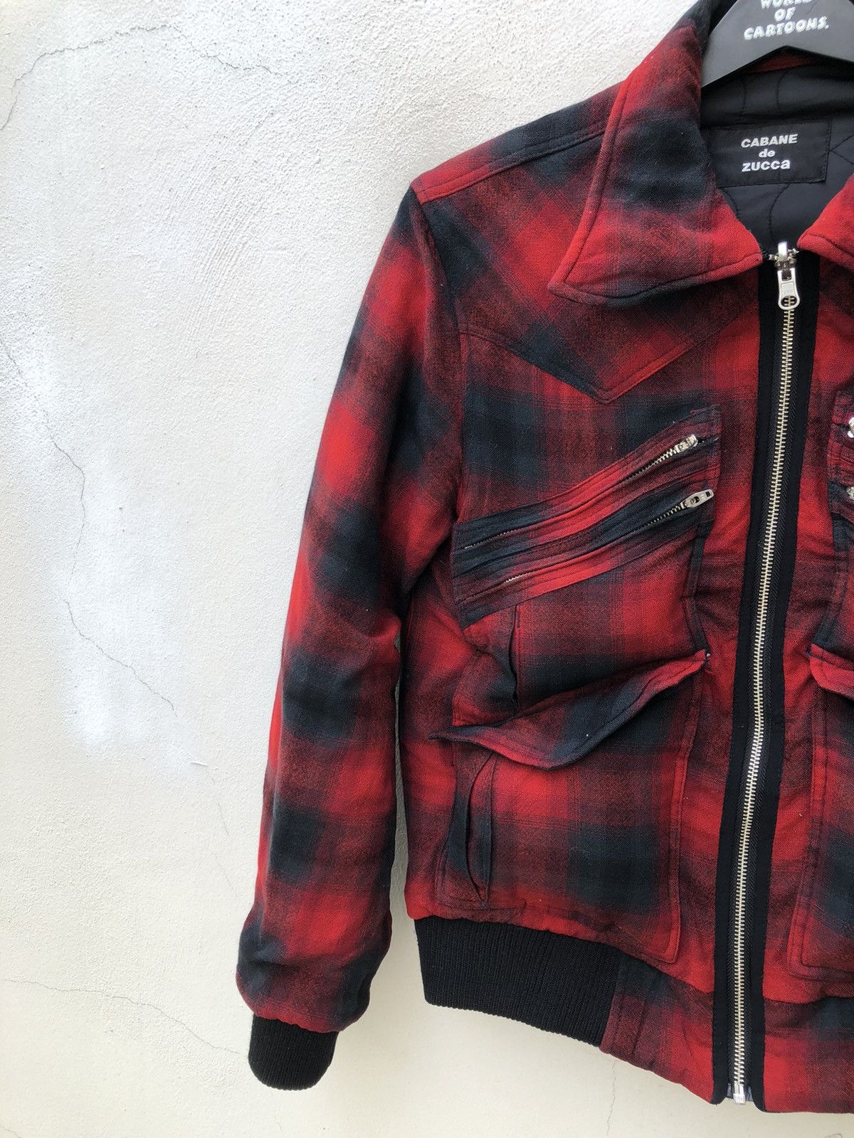CABANE de ZUCCa CABANE de Zucca Plaid Six Pocket Tactical Bomber Jacket Size US M / EU 48-50 / 2 - 10 Thumbnail