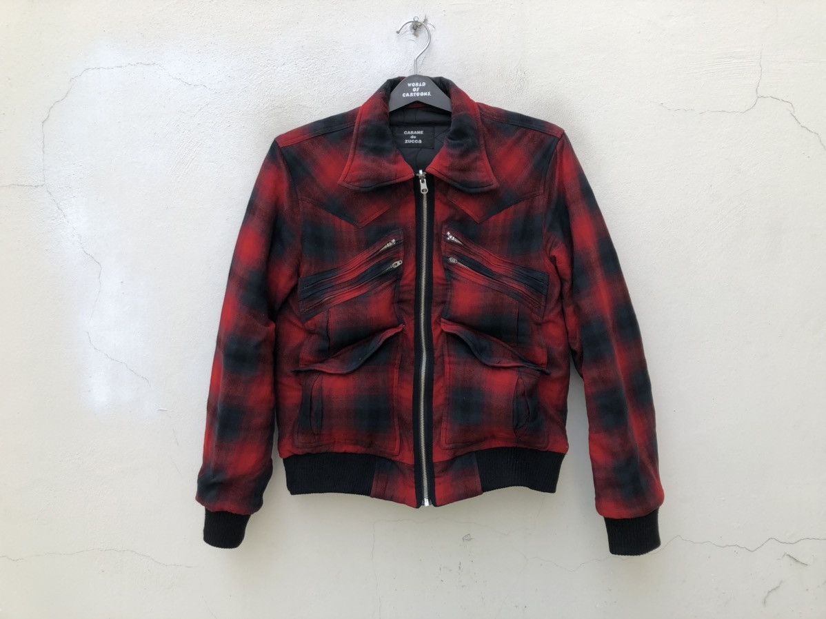 CABANE de ZUCCa CABANE de Zucca Plaid Six Pocket Tactical Bomber Jacket Size US M / EU 48-50 / 2 - 7 Thumbnail