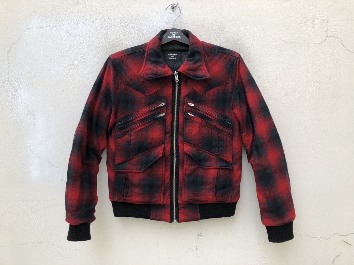 CABANE de ZUCCa CABANE de Zucca Plaid Six Pocket Tactical Bomber Jacket Size US M / EU 48-50 / 2 - 13 Thumbnail