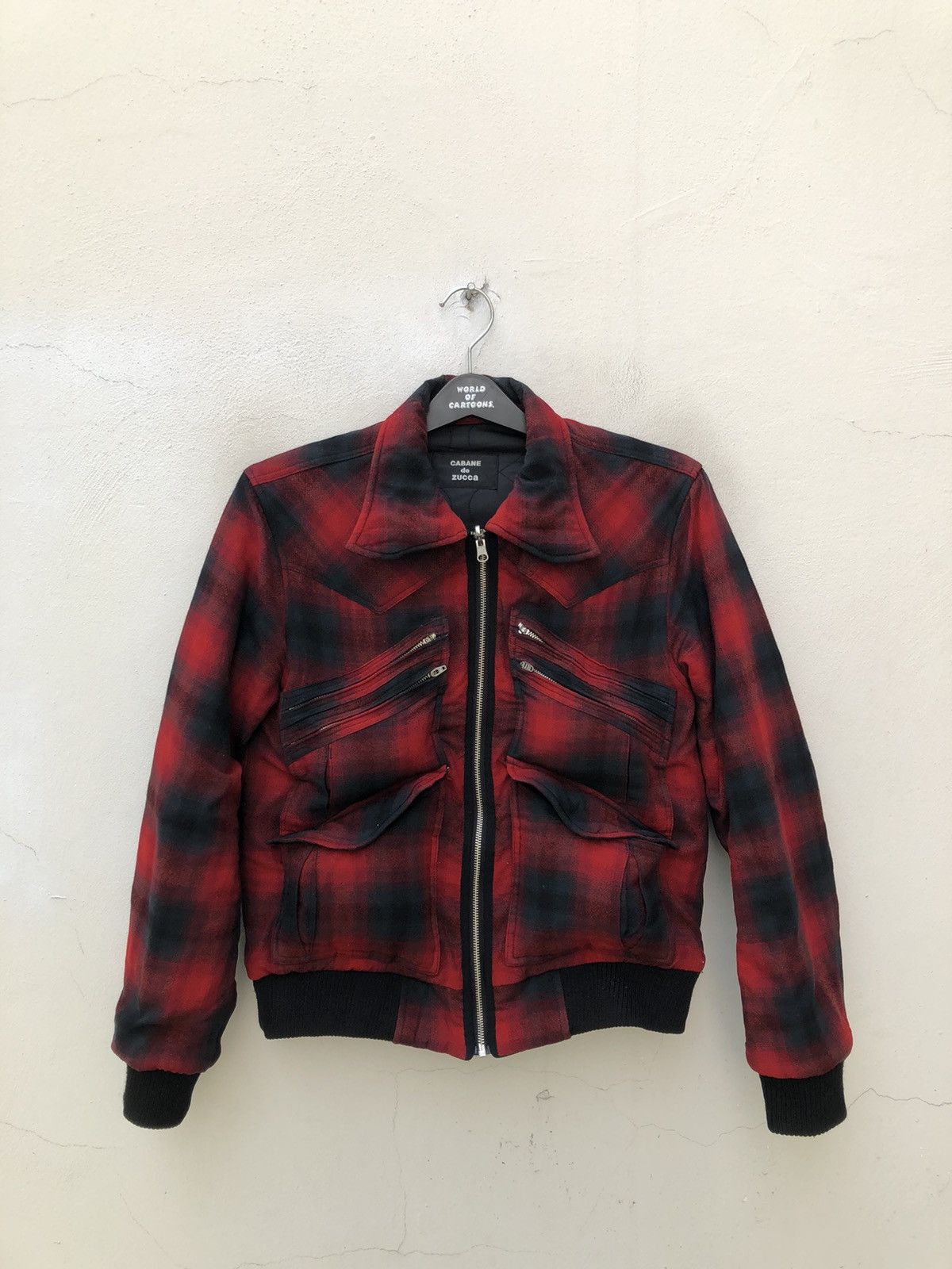 CABANE de ZUCCa CABANE de Zucca Plaid Six Pocket Tactical Bomber Jacket Size US M / EU 48-50 / 2 - 6 Thumbnail