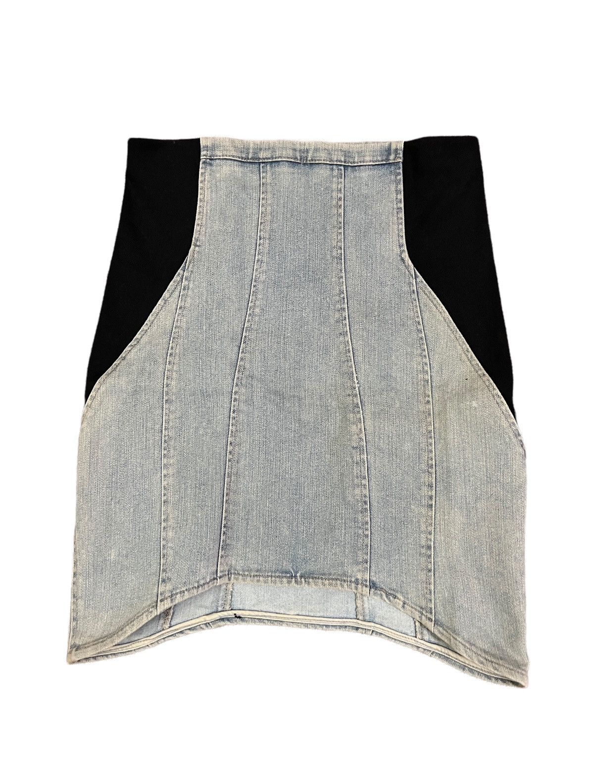 Vintage Helmut Lang Black/Distressed Jeans Mini Skirt
