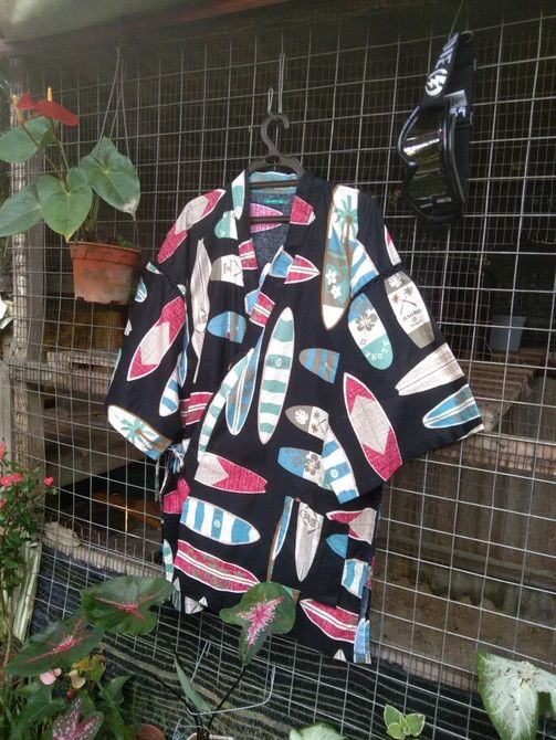 Designer RARE LIGHTLAYERS HAWAIIAN MEN KIMONO Size US L / EU 52-54 / 3 - 6 Thumbnail