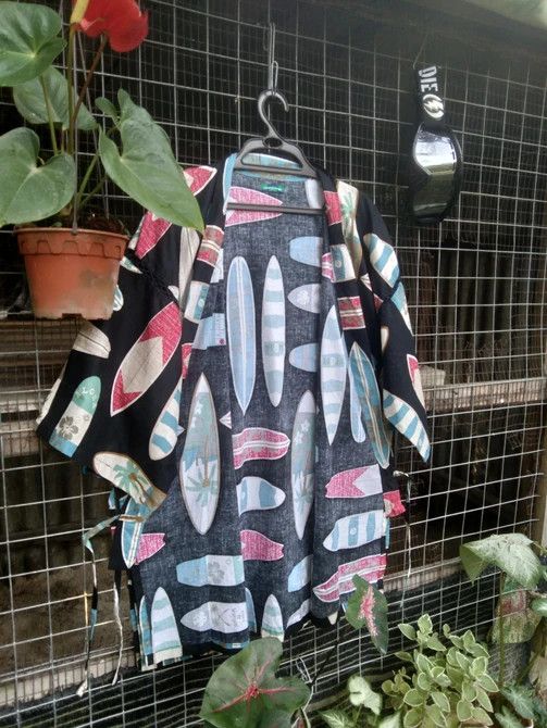 Designer RARE LIGHTLAYERS HAWAIIAN MEN KIMONO Size US L / EU 52-54 / 3 - 1 Thumbnail