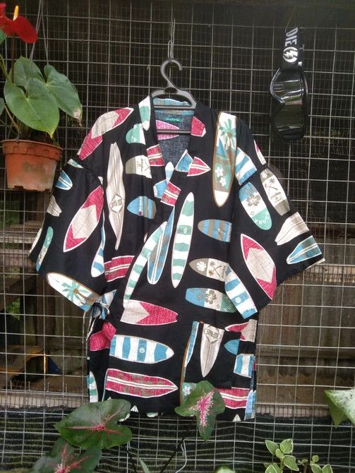 Designer RARE LIGHTLAYERS HAWAIIAN MEN KIMONO Size US L / EU 52-54 / 3 - 5 Thumbnail