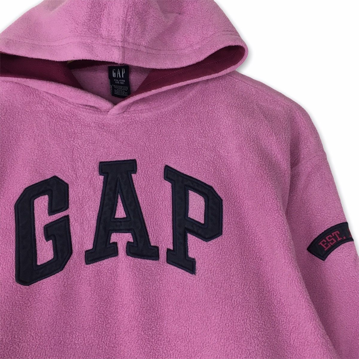 Gap Rare design GAP Fleece hoodie big logo Spellout Embroidery Size US XXL / EU 58 / 5 - 2 Thumbnail