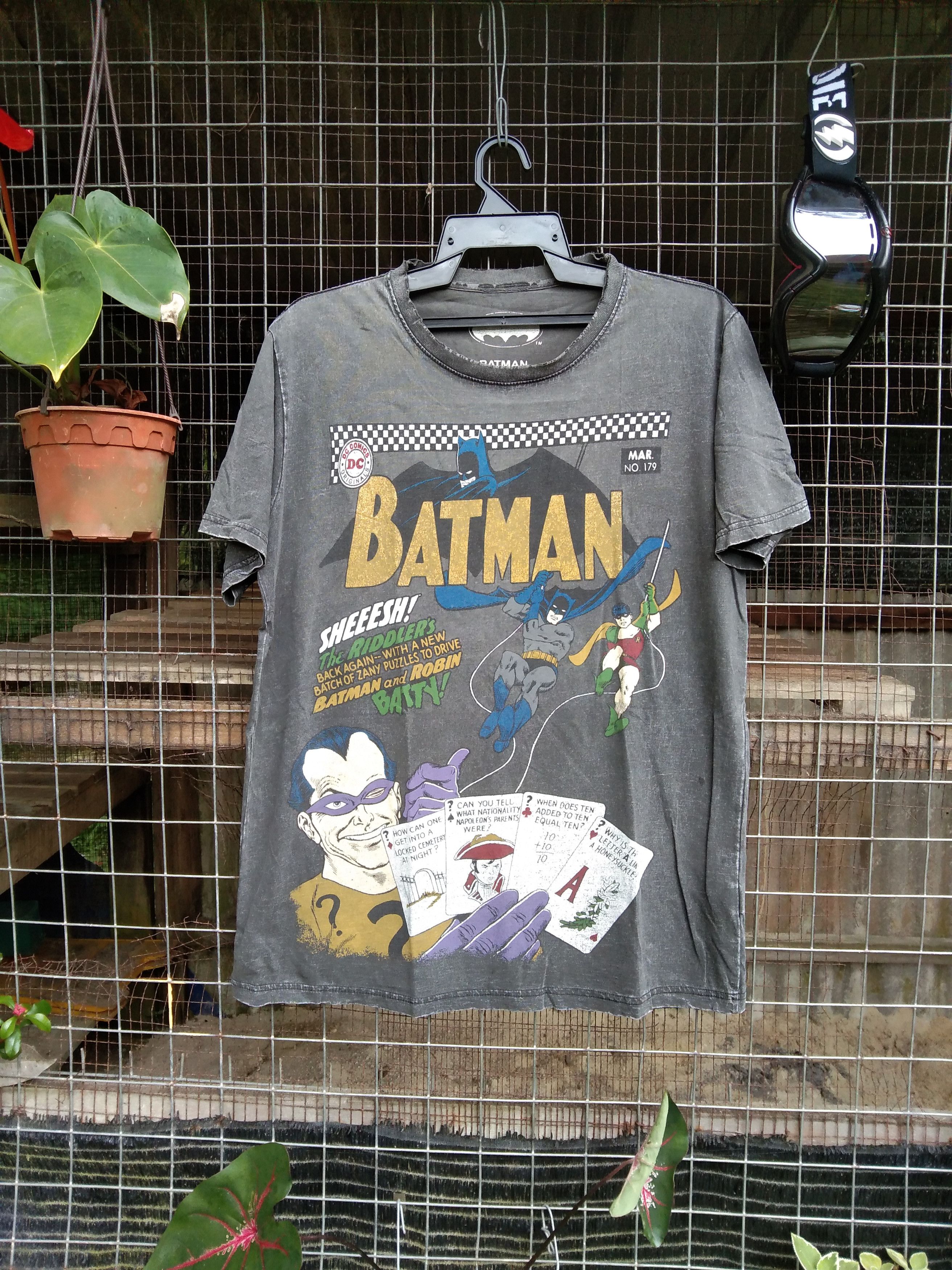 image of VTG Batman Vol.179 Mar 1966 Printed Tee in Faded Black, Men's (Size Large)