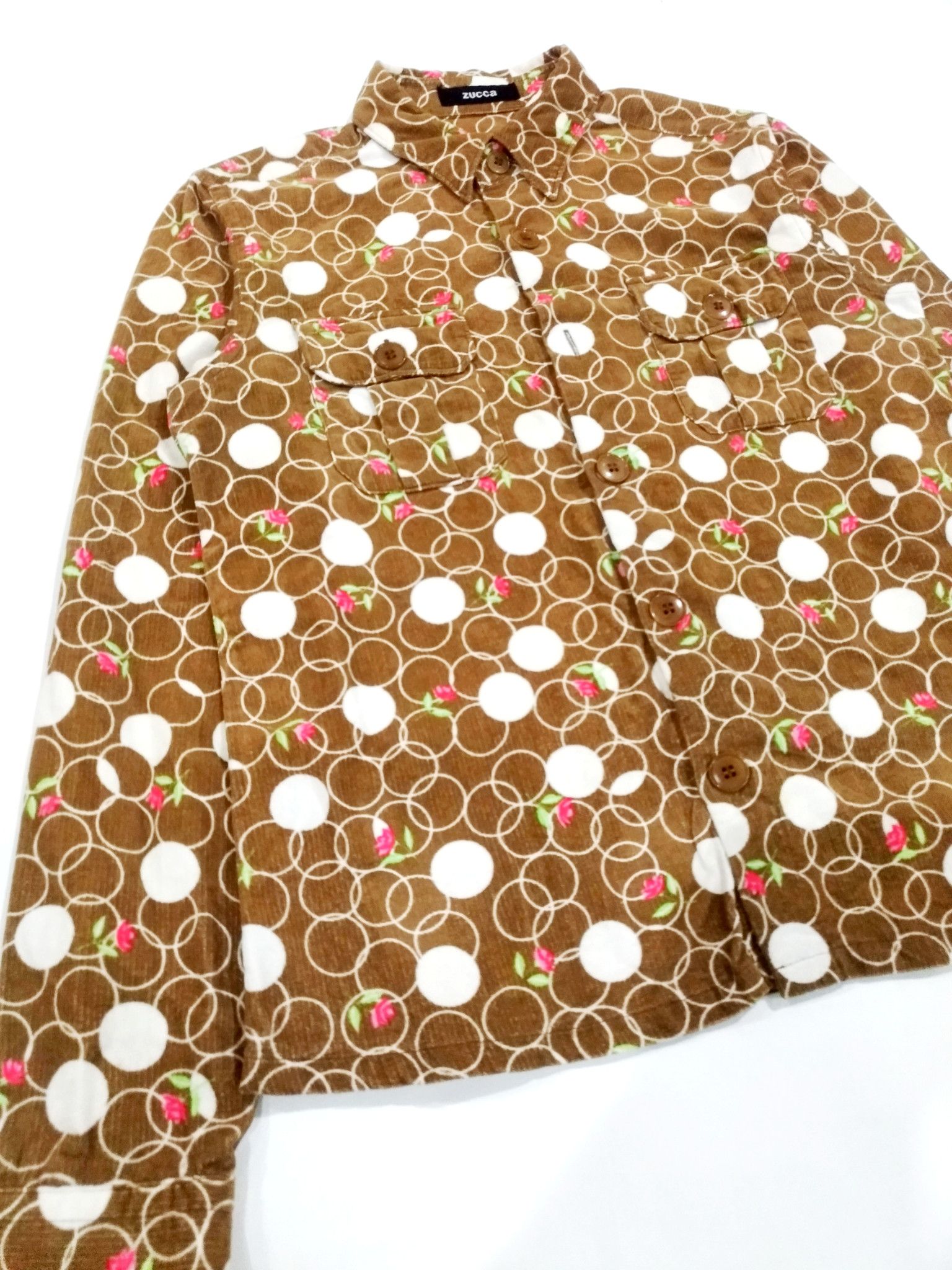 CABANE de ZUCCa × Designer × Issey Miyake RARE! ZUCCA POLKADOT FLORAL FLANNEL SHIRT Size M / US 6-8 / IT 42-44 - 4 Thumbnail