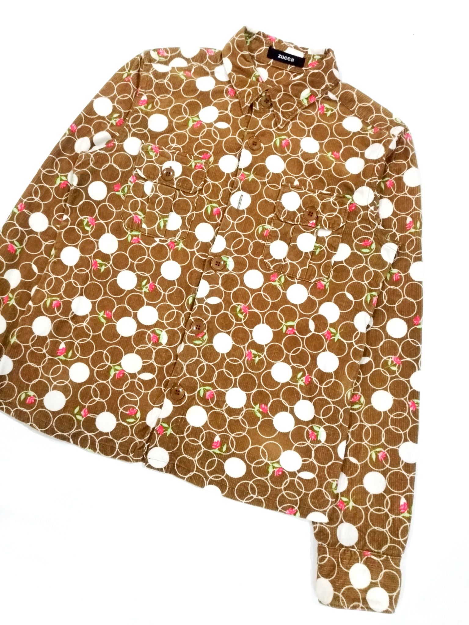 CABANE de ZUCCa × Designer × Issey Miyake RARE! ZUCCA POLKADOT FLORAL FLANNEL SHIRT Size M / US 6-8 / IT 42-44 - 3 Thumbnail